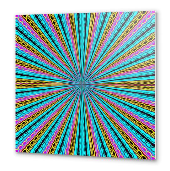 blue pink yellow and black abstract pattern background Metal prints by Timmy333