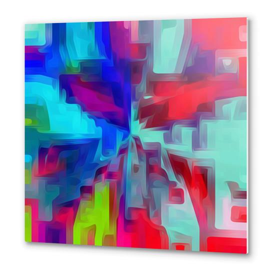 red blue pink and green painting texture abstract background Metal prints by Timmy333