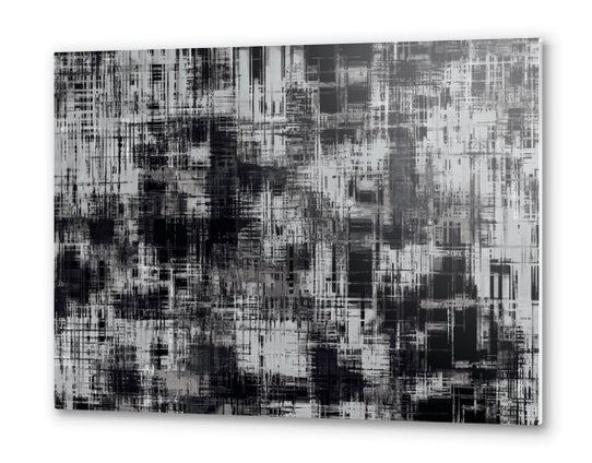 geometric art texture abstract background in black and white Metal prints by Timmy333