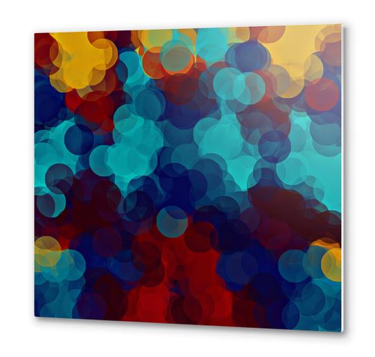 blue red and yellow circle pattern abstract background Metal prints by Timmy333