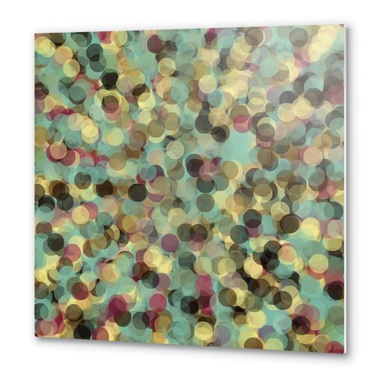 pink yellow green and blue circle pattern abstract background Metal prints by Timmy333