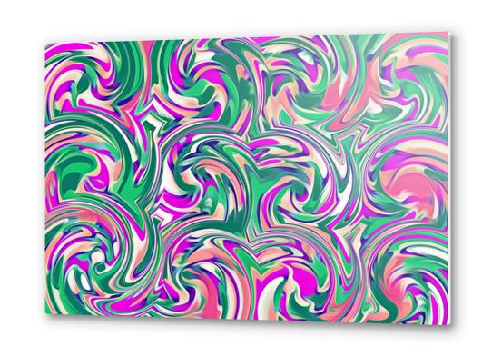 pink purple and green curly painting abstract background Metal prints by Timmy333