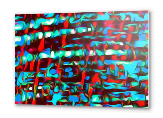 red blue green and pink painting texture background Metal prints by Timmy333