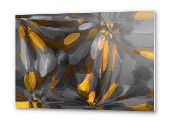 yellow and black bubble abstract texture background Metal prints by Timmy333