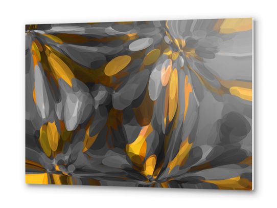 yellow and black bubble abstract texture background Metal prints by Timmy333