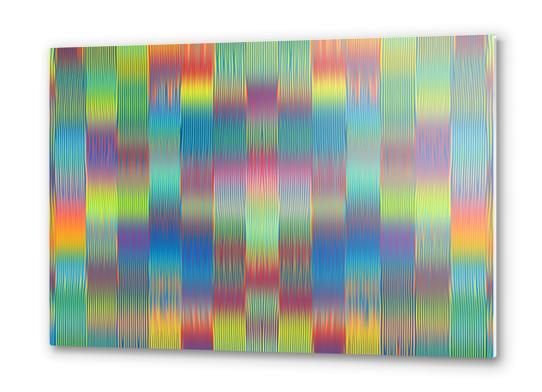 green blue pink red and yellow painting lines pattern abstract background Metal prints by Timmy333