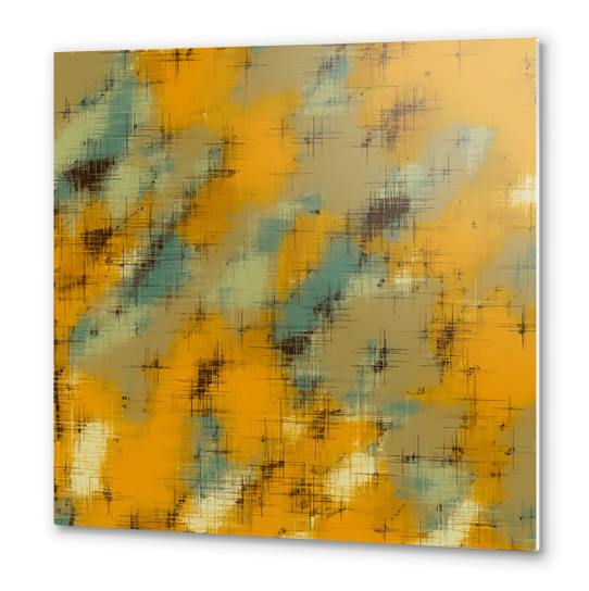 painting texture abstract background in brown and green Metal prints by Timmy333