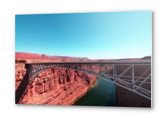 bridge over the river in the desert with blue sky in USA Metal prints by Timmy333