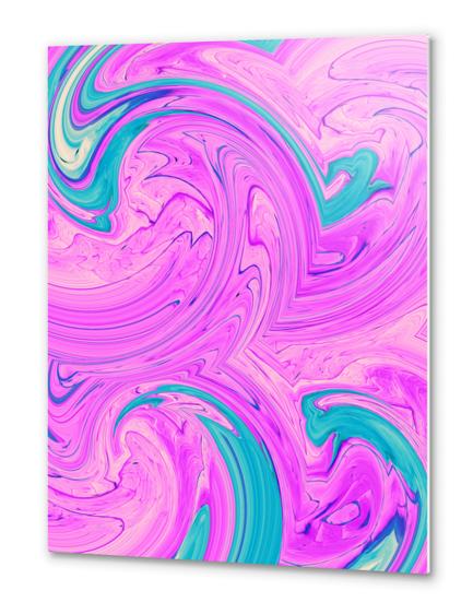 pink and blue spiral painting texture abstract background Metal prints by Timmy333