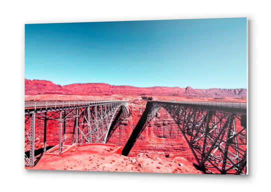 bridge in the desert with blue sky in the USA Metal prints by Timmy333