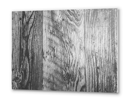 vintage wood texture background in black and white Metal prints by Timmy333