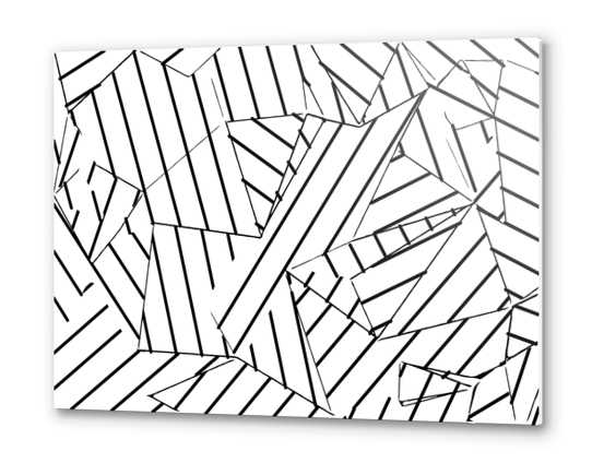 geometric line abstract pattern abstract background in black and white Metal prints by Timmy333