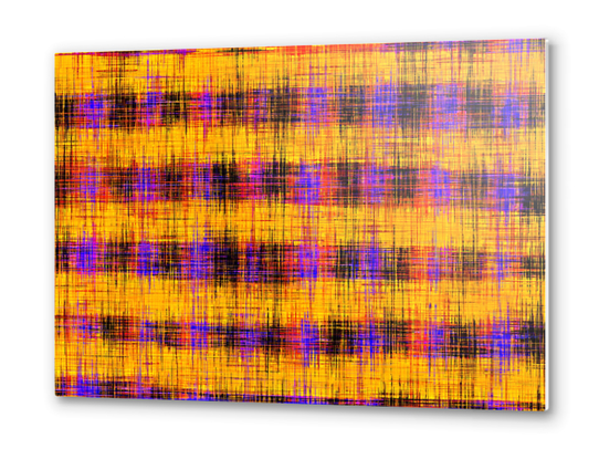 plaid pattern abstract texture in orange yellow pink purple Metal prints by Timmy333