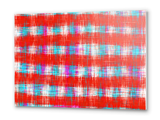 plaid pattern abstract texture in in red blue pink Metal prints by Timmy333