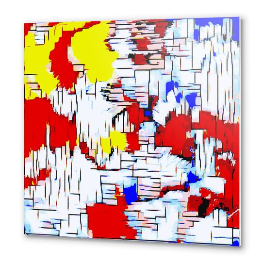 red blue and yellow drawing abstract background Metal prints by Timmy333