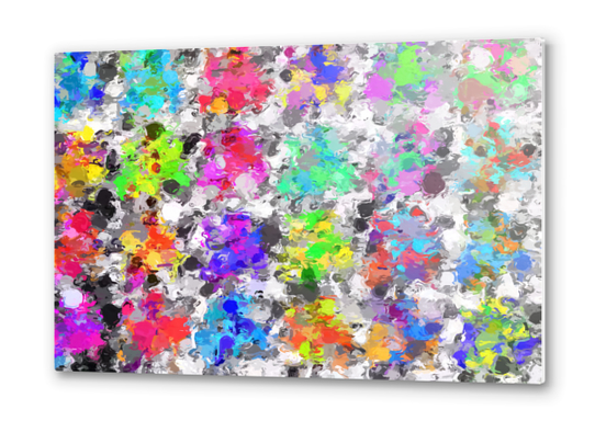 colorful psychedelic splash painting abstract texture in pink blue purple green yellow red orange Metal prints by Timmy333