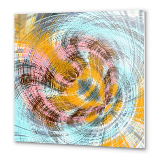 pink yellow and blue spiral drawing abstract background Metal prints by Timmy333