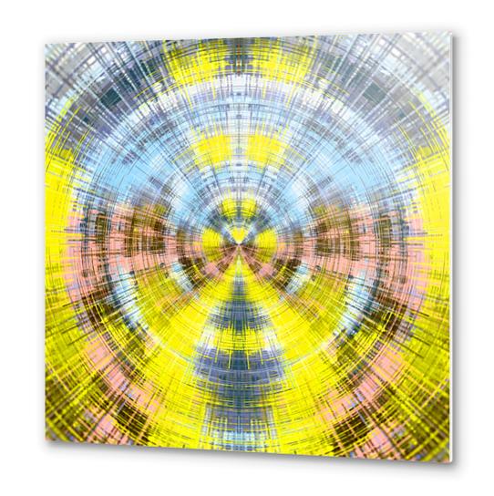 yellow blue and pink circle plaid pattern abstract background Metal prints by Timmy333