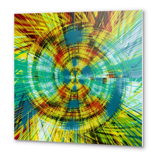 yellow blue and red circle plaid pattern background Metal prints by Timmy333