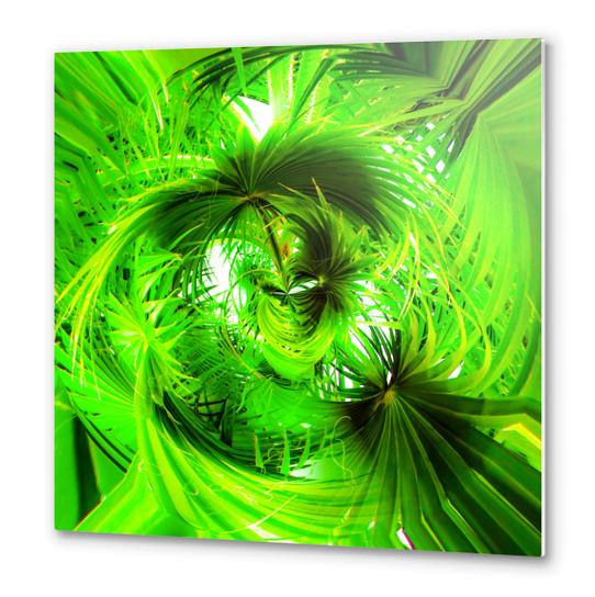 spiral green leaves texture abstract background Metal prints by Timmy333