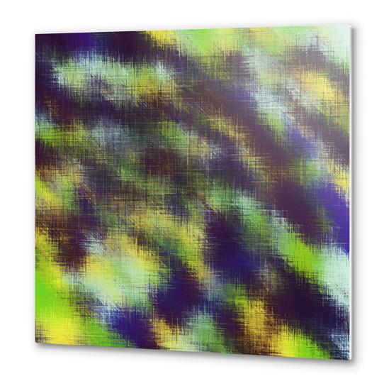 yellow green blue and brown plaid pattern background Metal prints by Timmy333