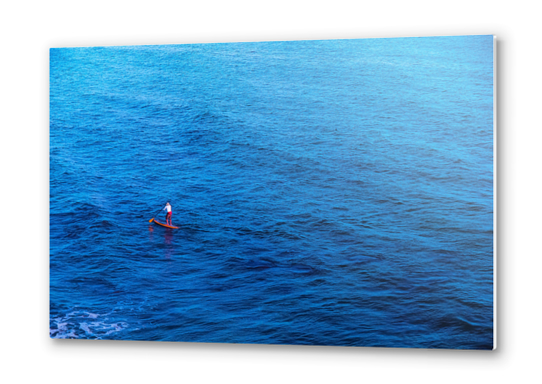 surfing with blue ocean Metal prints by Timmy333