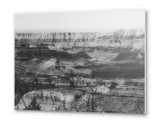 rocky mountain at Grand Canyon national park, USA in black and white Metal prints by Timmy333