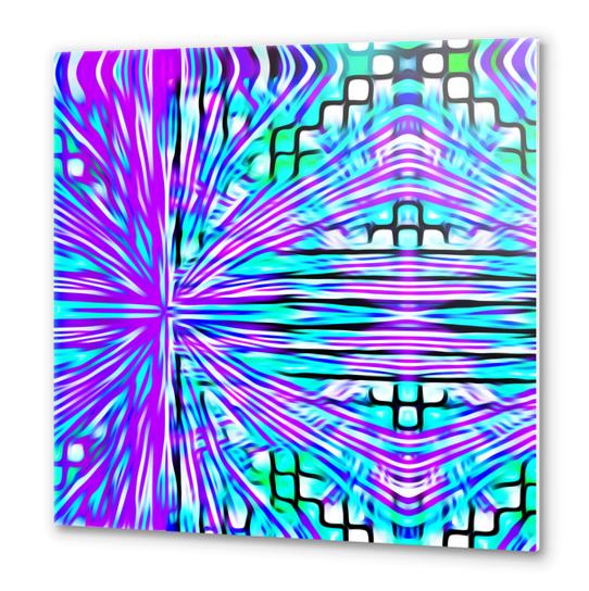 pink blue and green line pattern abstract background Metal prints by Timmy333