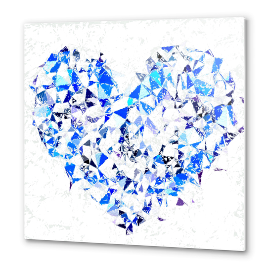 blue heart shape abstract with white abstract background Metal prints by Timmy333