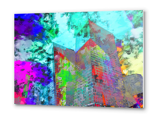 modern building at Las Vegas, USA with colorful painting abstract background Metal prints by Timmy333