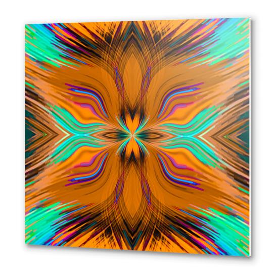 brown green pink and blue spiral line pattern abstract background Metal prints by Timmy333