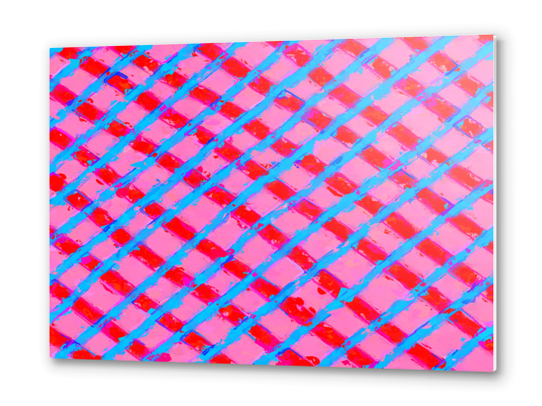 line pattern painting abstract background in pink red blue Metal prints by Timmy333