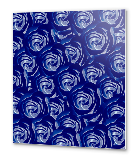 blooming blue rose pattern texture abstract background Metal prints by Timmy333