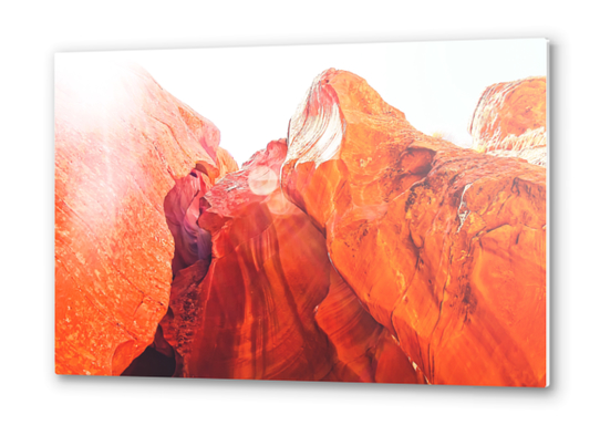texture of the orange rock and stone at Antelope Canyon, USA Metal prints by Timmy333