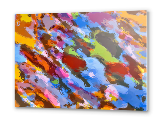 camouflage pattern painting abstract background in green blue pink orange brown Metal prints by Timmy333