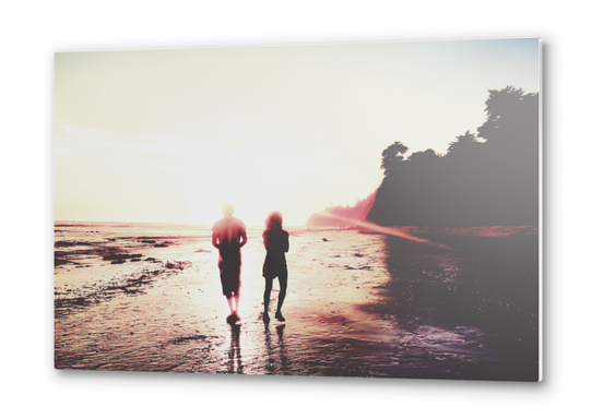 walking on the with sunset light in summer Metal prints by Timmy333