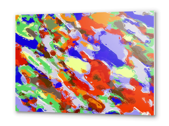 camouflage pattern painting abstract background in red blue green yellow brown purple Metal prints by Timmy333