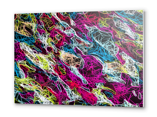 psychedelic rotten sketching texture abstract background in pink blue yellow Metal prints by Timmy333