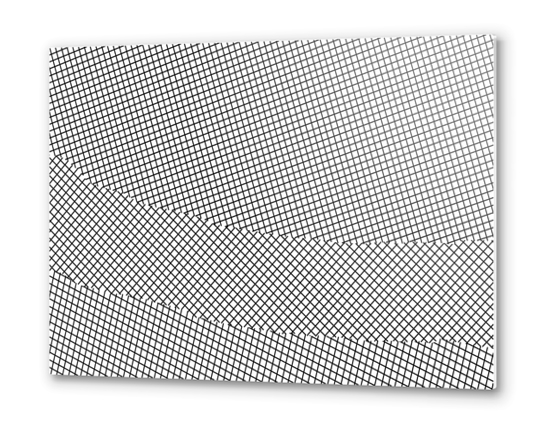 geometric square line pattern abstract background in black and white Metal prints by Timmy333