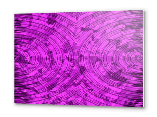 psychedelic geometric circle pattern abstract background in pink Metal prints by Timmy333