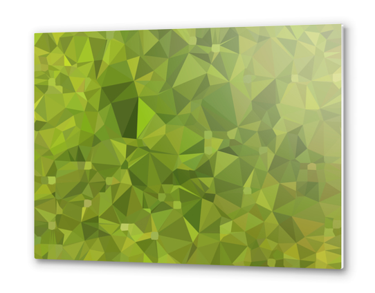 geometric triangle shape pattern abstract in green Metal prints by Timmy333