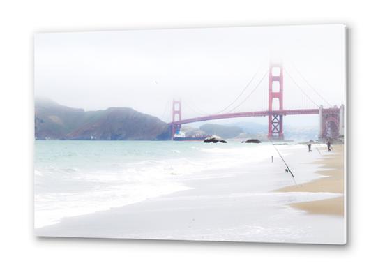 Golden Gate bridge, San Francisco, USA with beach view Metal prints by Timmy333