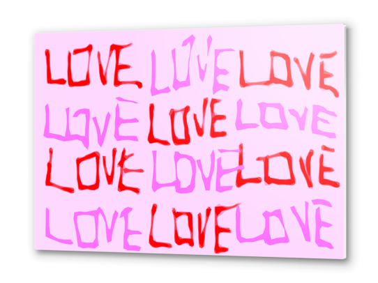 LOVE alphabet drawing in red and pink Metal prints by Timmy333