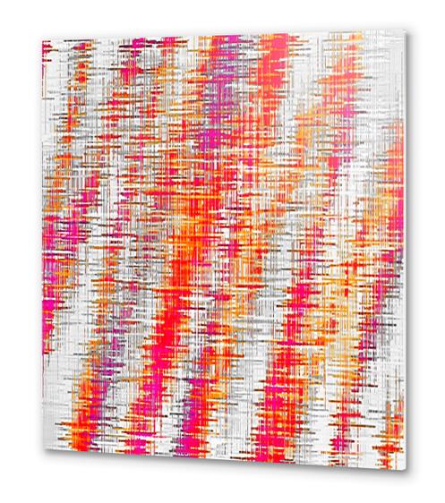 orange red and pink painting texture abstract with white background Metal prints by Timmy333