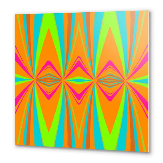 orange pink blue green symmetry art abstract background Metal prints by Timmy333