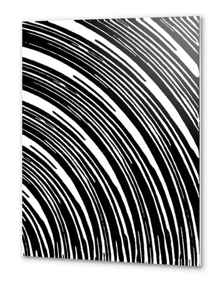 black and white curly line pattern abstract background Metal prints by Timmy333