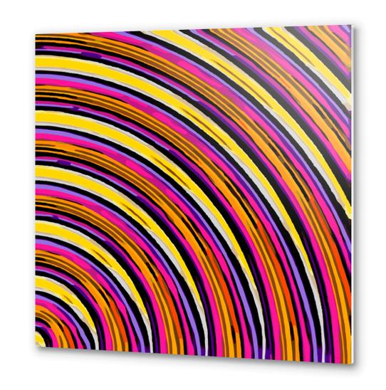 pink purple brown yellow orange circle line pattern  Metal prints by Timmy333