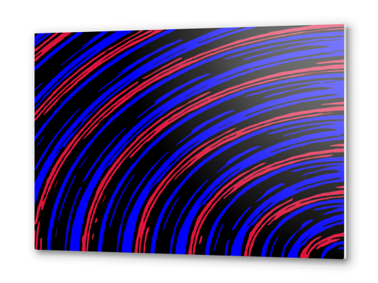 graffiti line drawing abstract pattern in blue red and black Metal prints by Timmy333