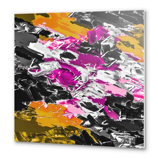 purple pink yellow brown black painting texture abstract background Metal prints by Timmy333