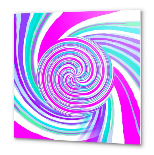 pink blue and purple curly line pattern abstract background Metal prints by Timmy333